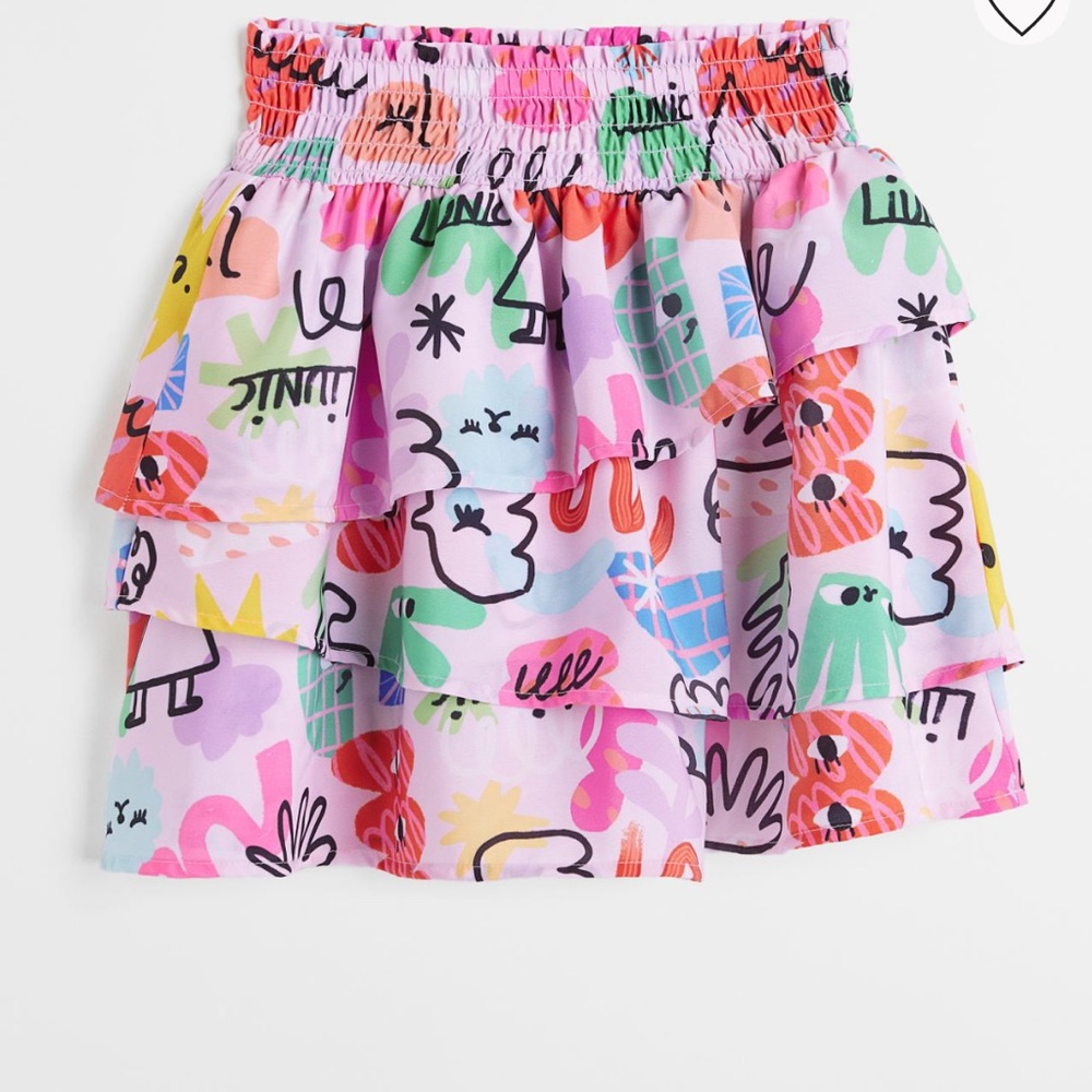NWOT Girls H&M Patterned Tiered Skirt